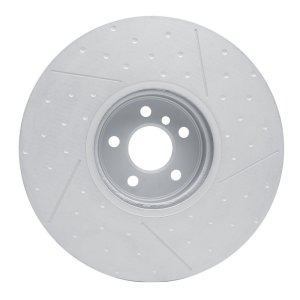 BMW M440i Brake Rotor (1) - Left Front - R1 Concepts - Dimpled & Slotted - `20-`25